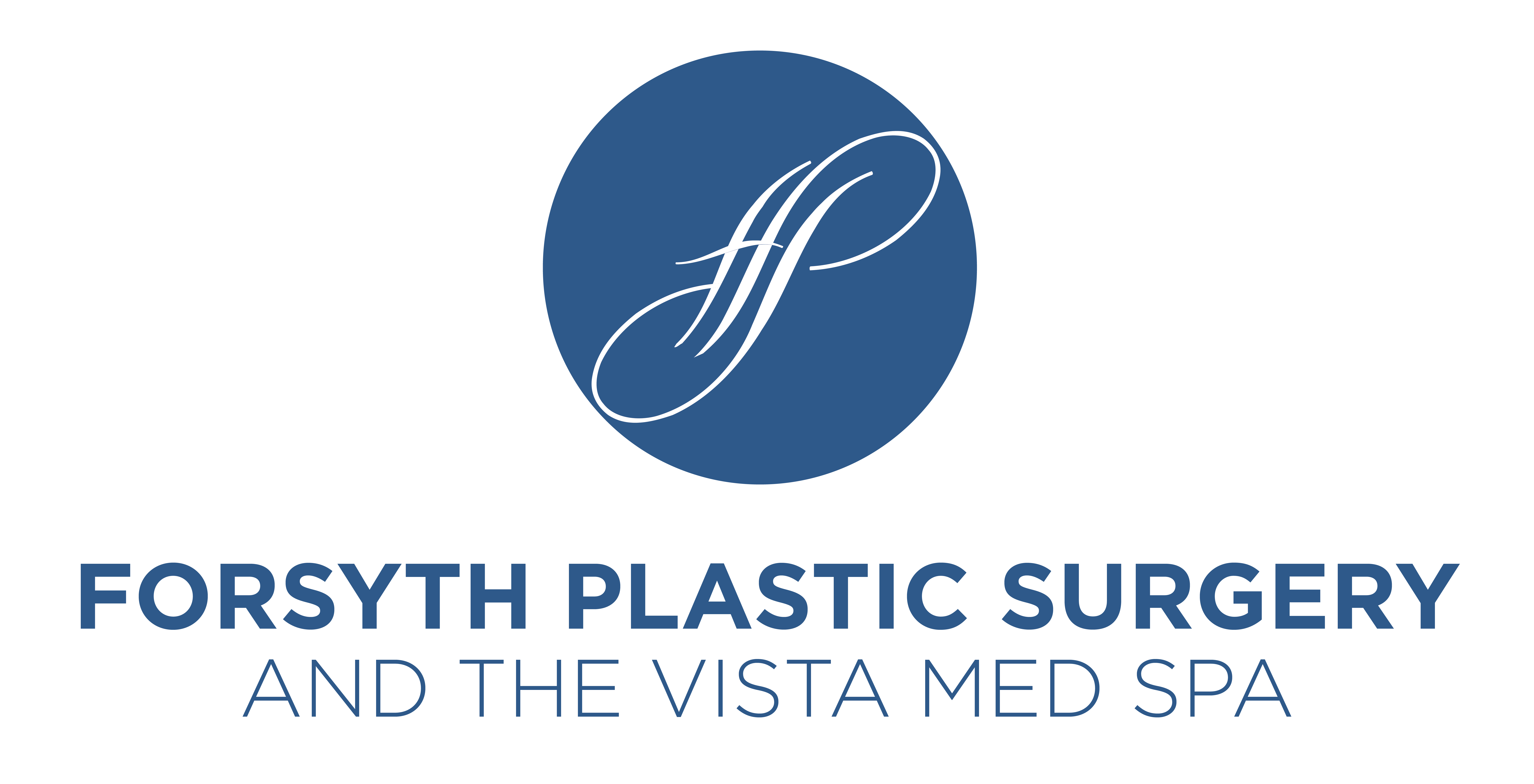 Forsyth Plastic Surgery and The VISTA Med Spa logo featuring a stylized “FPS” monogram in a blue circle above the business name in blue text.